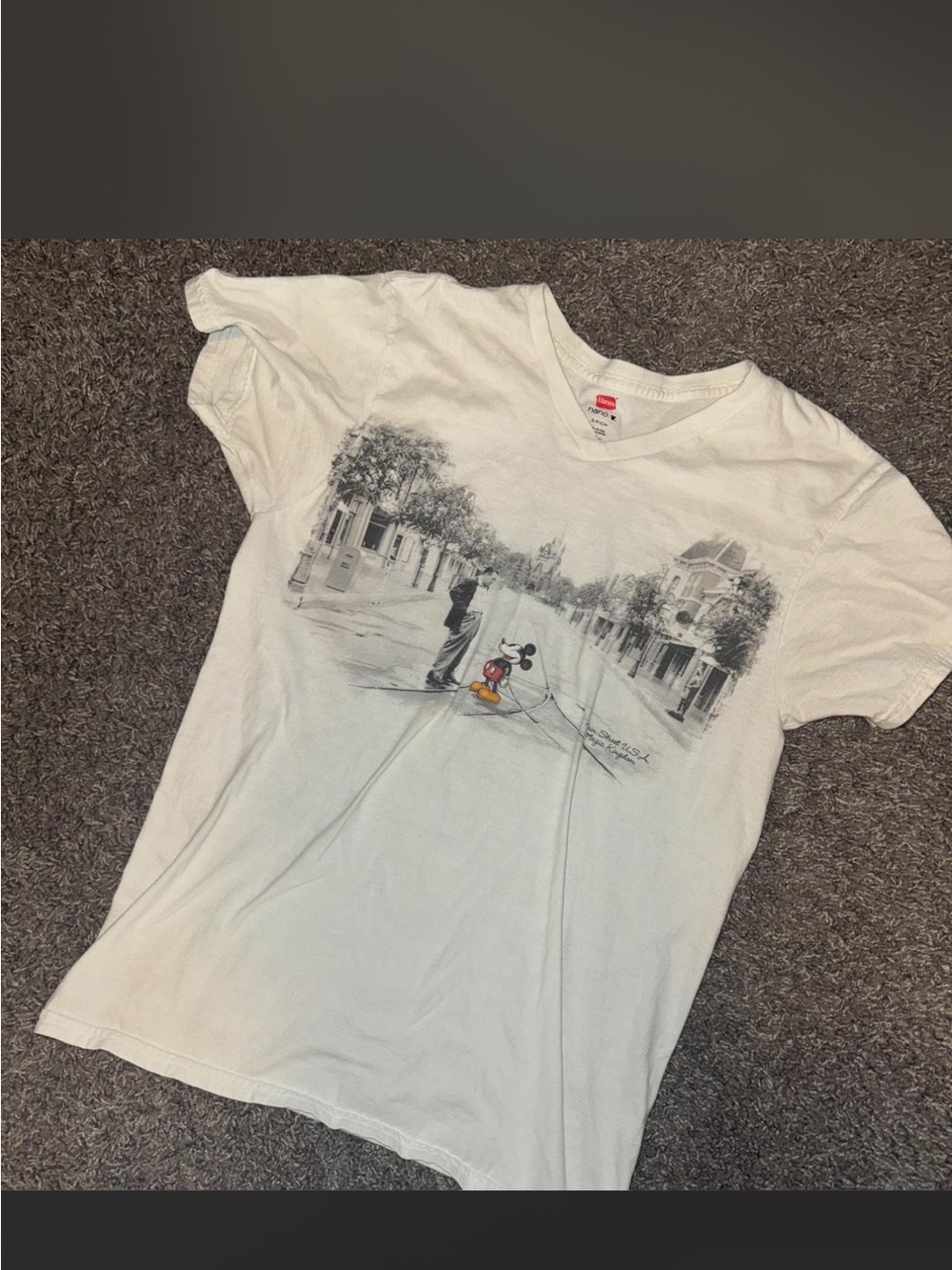 Disney White Tee with Classic Mickey Illustration